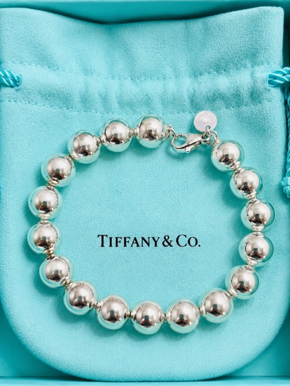 Tiffany & Co HardWear Ball bracelet 10mm 7.2”  Sterling Silver 925